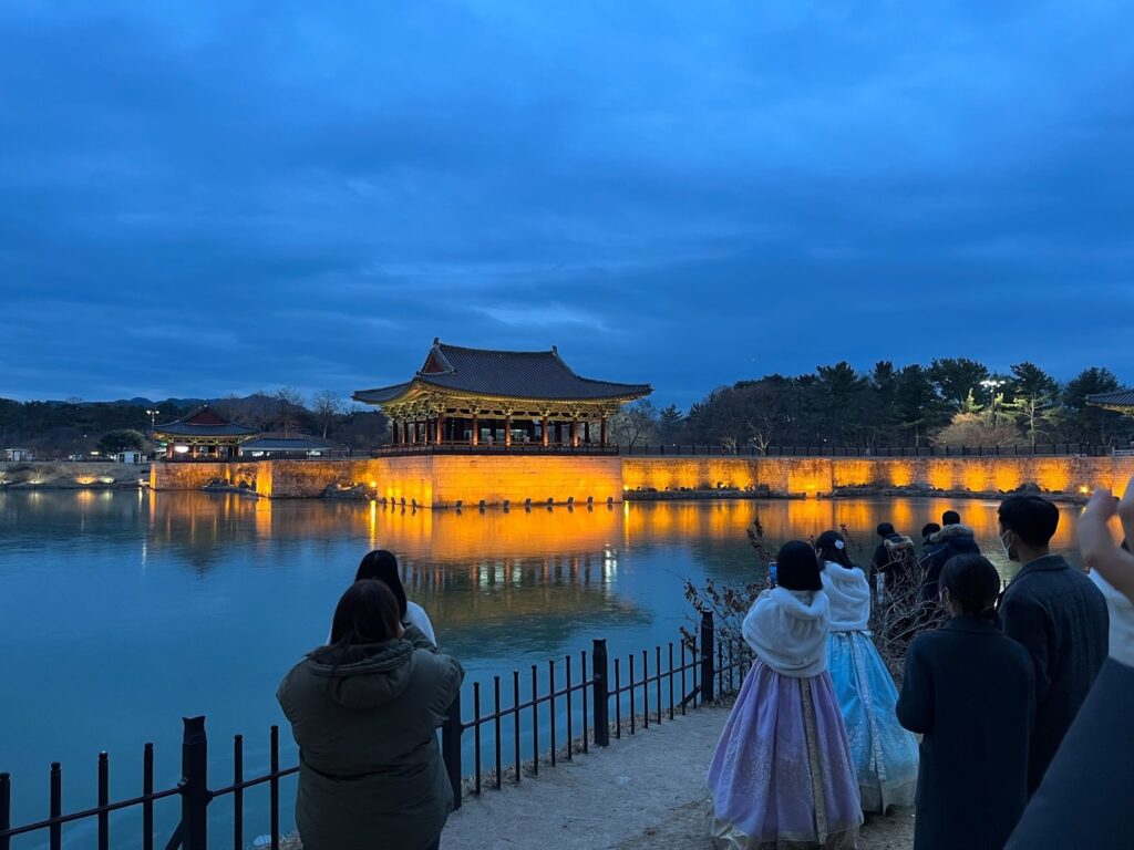 千年王宮の池、夜に目を覚ます